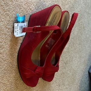 Comfort Plus by Predictions - Red Wedge Heels - size 9.5- Never worn.